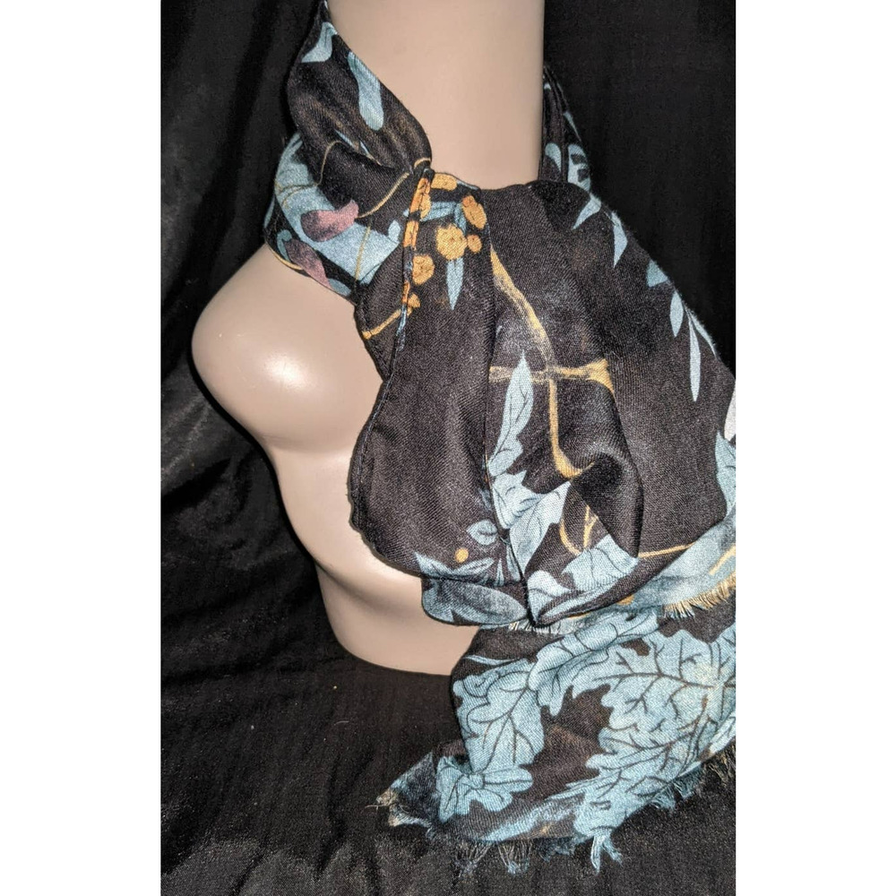 Bindya Lulla Connection Scarf Shawl Black Blue Red Multicolor Floral